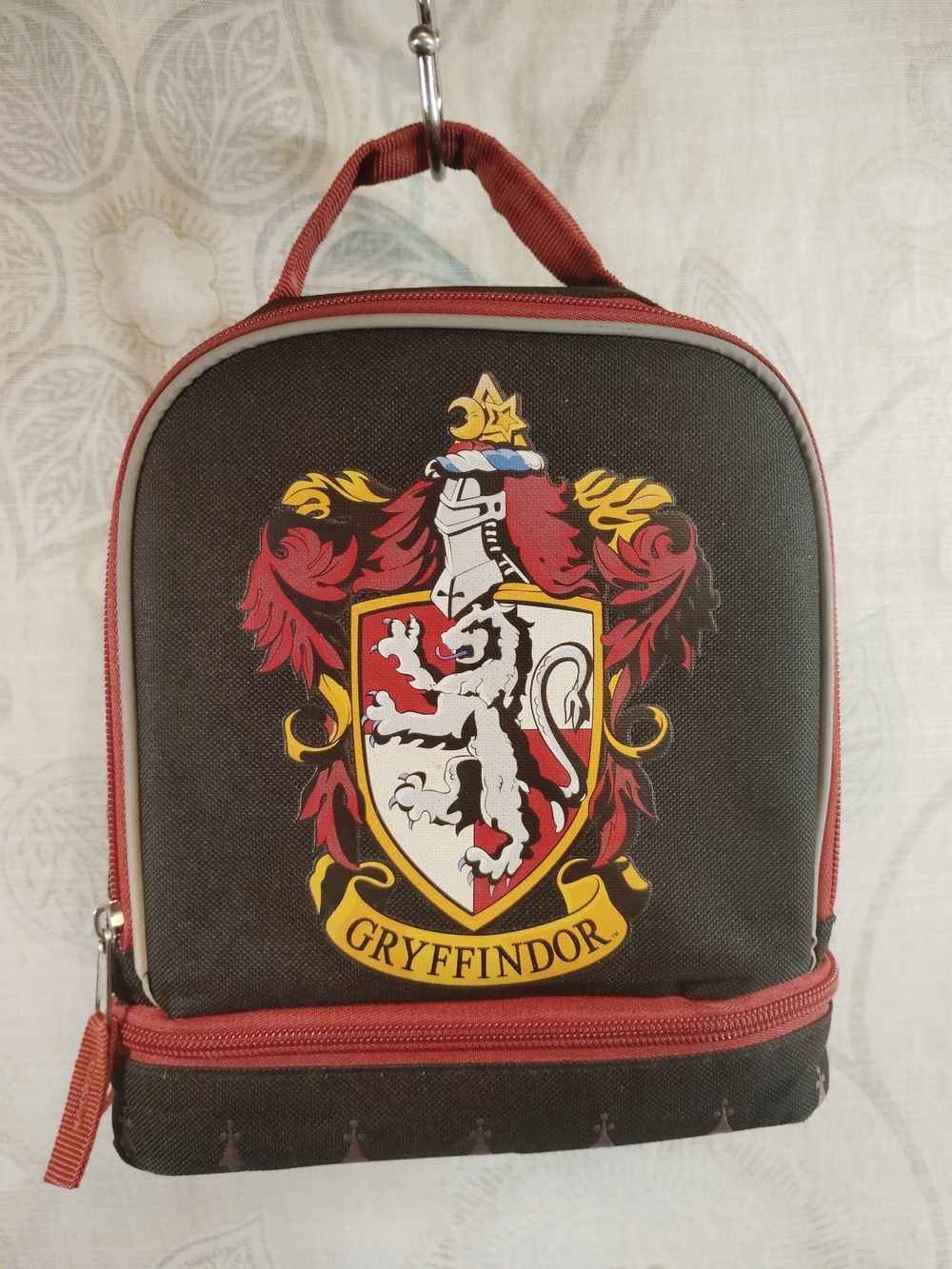 Gryffindor Crested Insulated Duo Sections Lunch Tote Bag In Black And Maroon